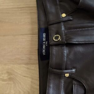 Veronica Beard Carson kick flare pant.
Chocolate vegan leather.Size28